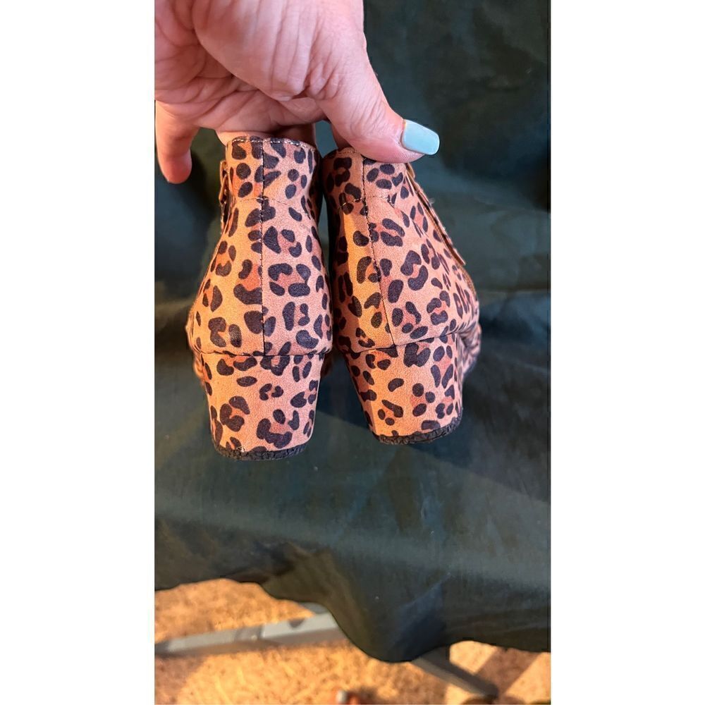 Piper Girls Women's Animal Print Size Zip Wedge Ankle Boots Brown BlackSize 4M - Picture 6 of 8